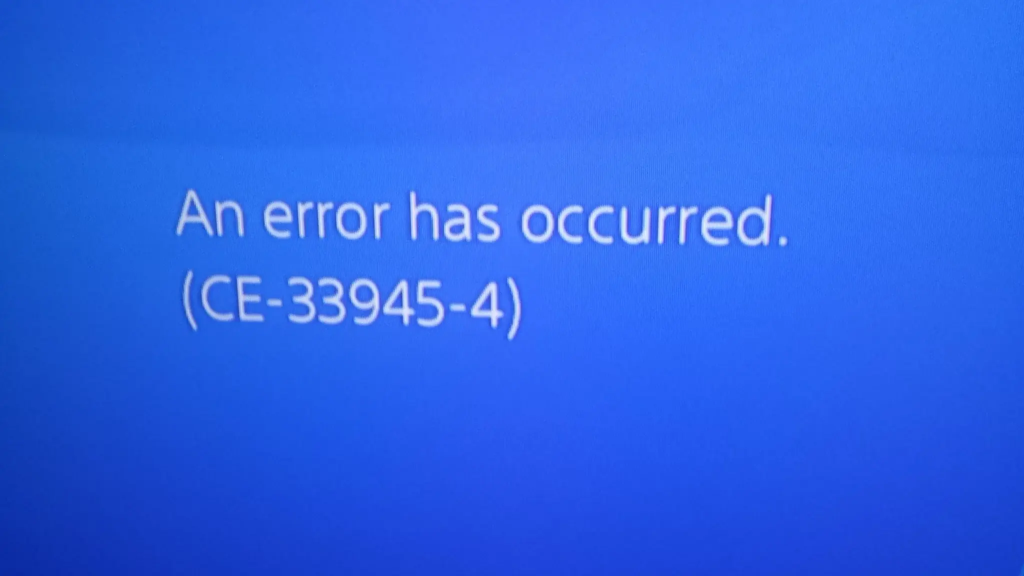 ps4 error CE 33945 4
