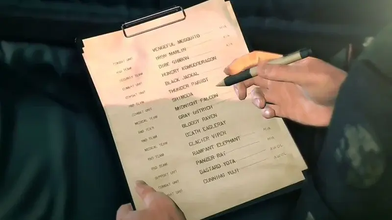 metal gear survive names