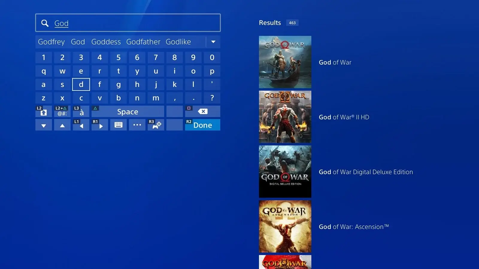 ps4 search