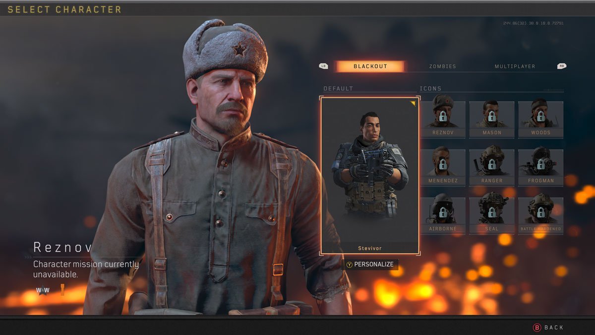 There are a total of 9 characters that can be used in Blackout - some requi...