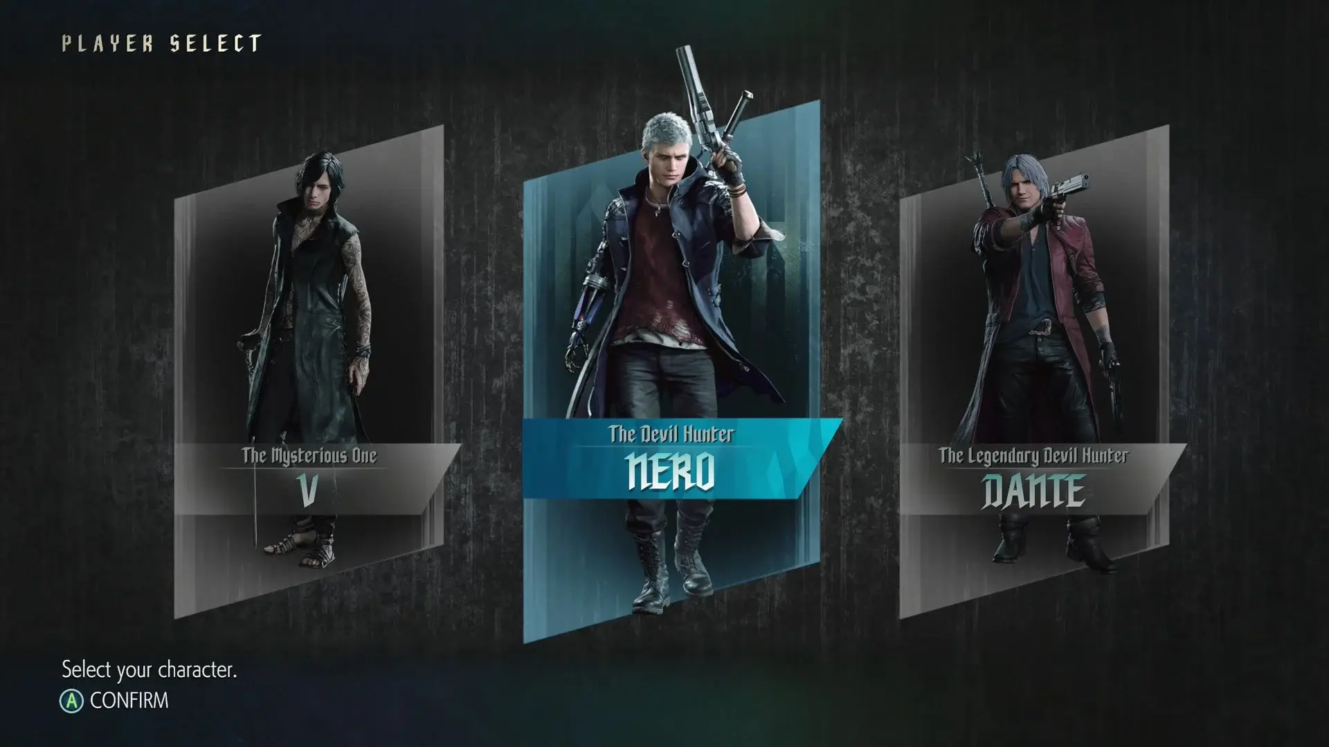 devil may cry 5 character select