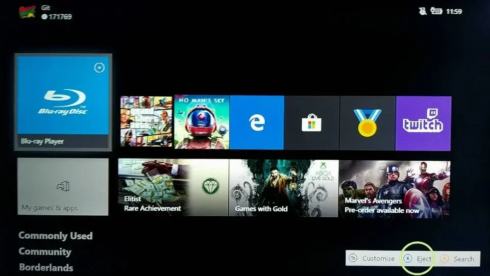 xbox one eject