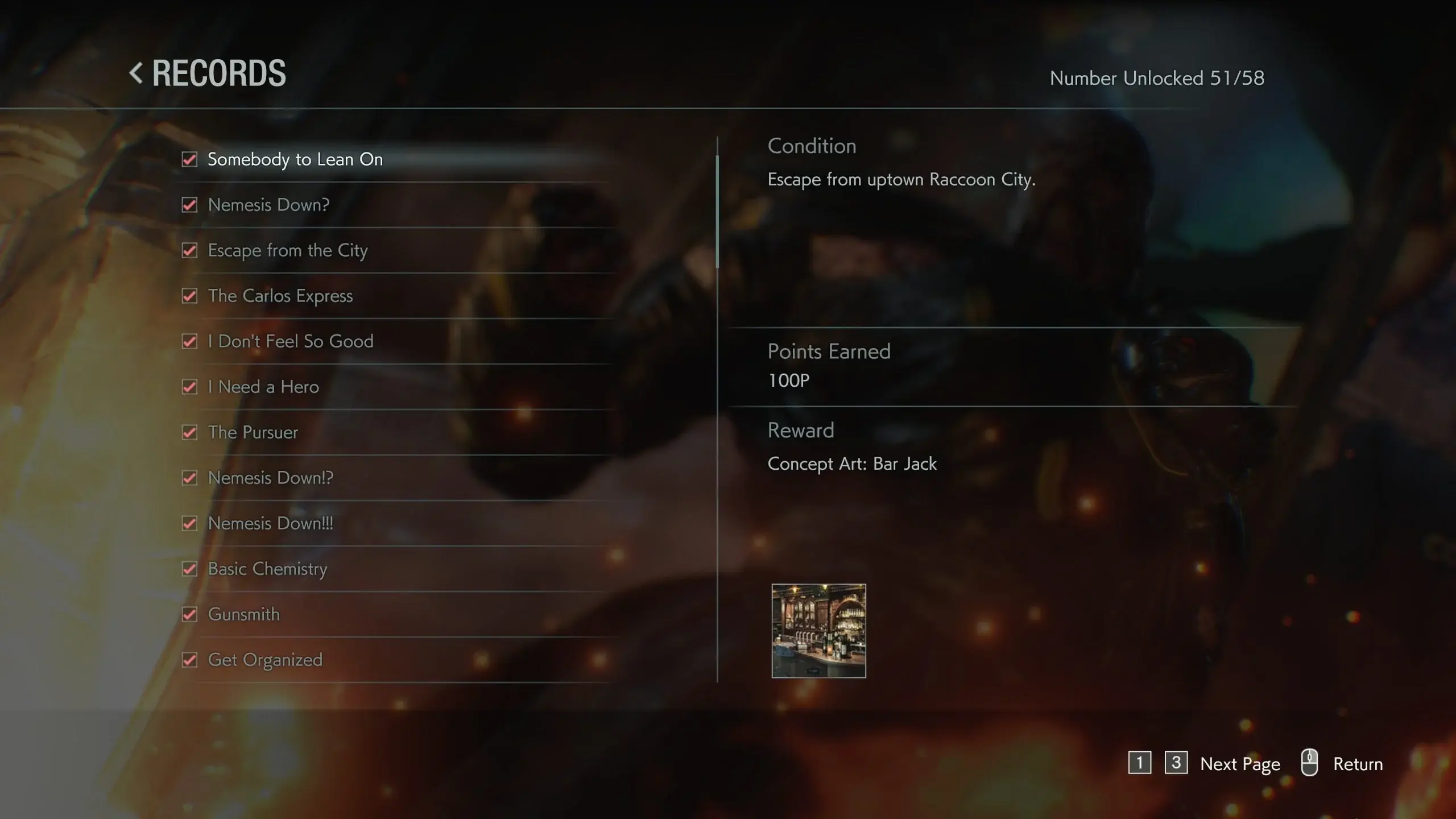RE3 records achievements trophies scaled