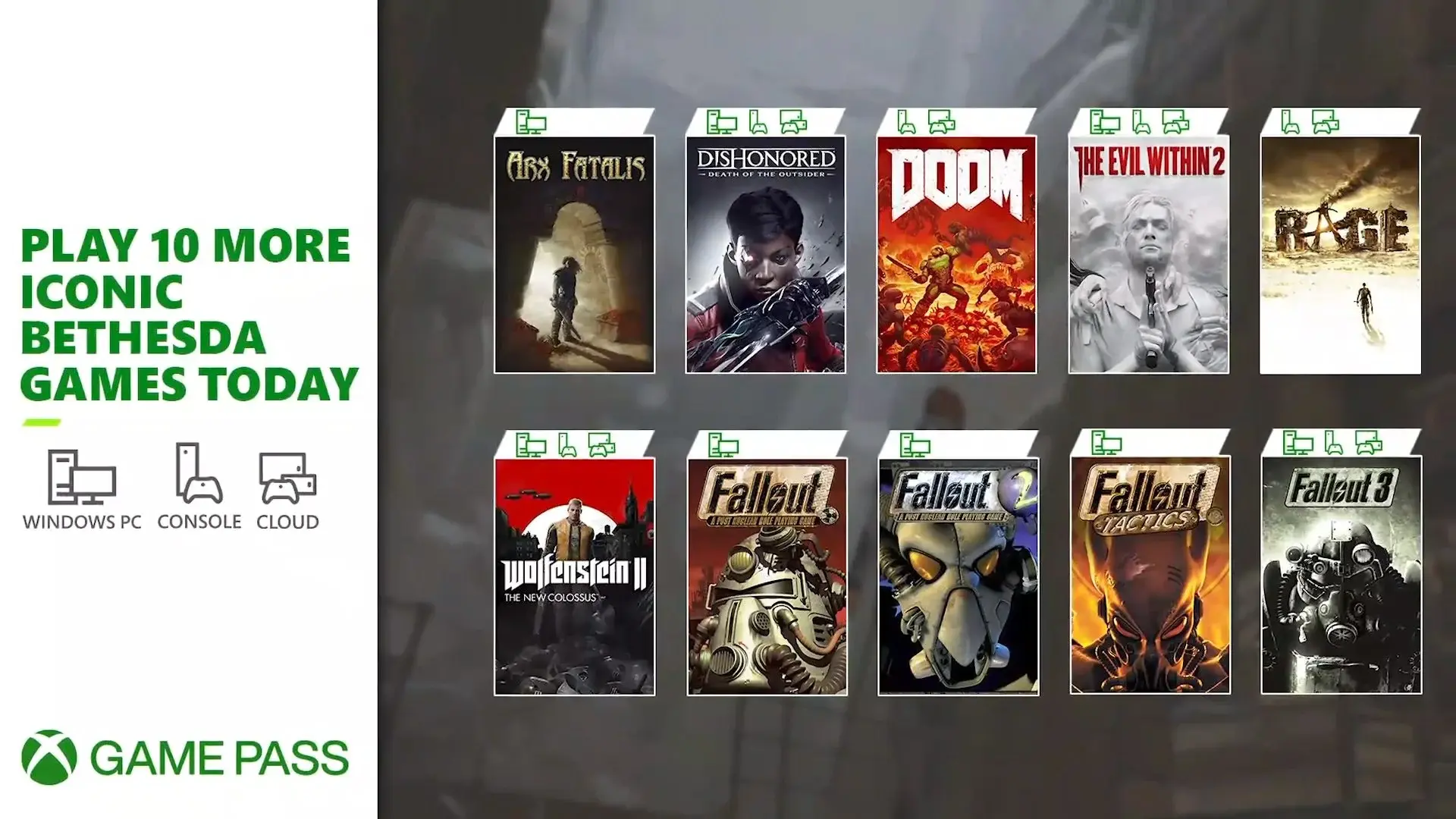 bethesda xbox game pass
