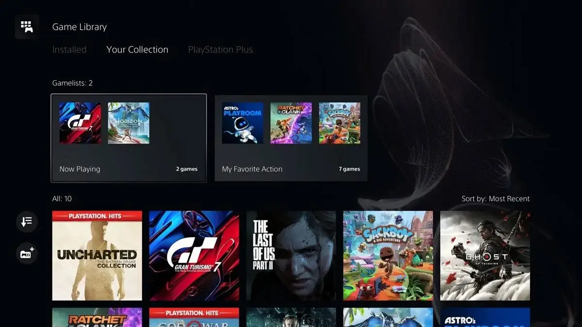 ps5 folders gamelists