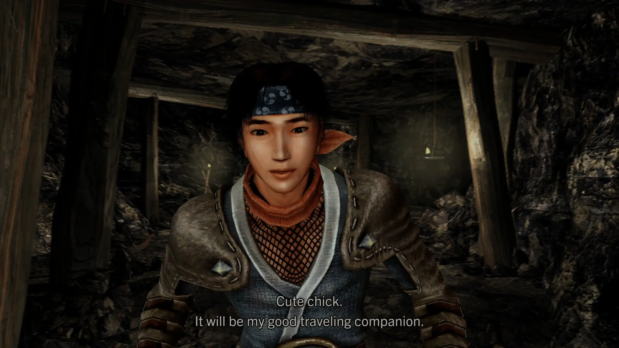 Kotaro receiving a gift in the Onimusha 2 Samurai's Destiny remaster.