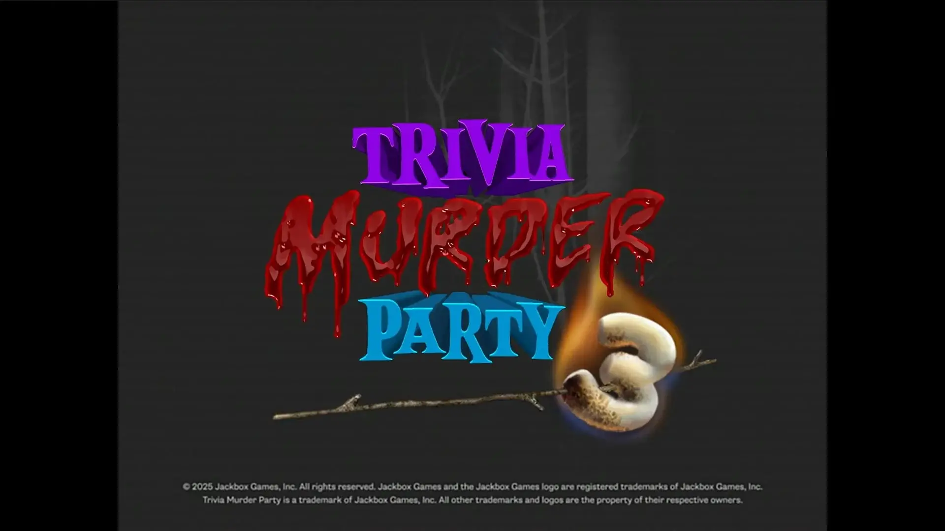 A logo for Trivia Murder Party 3, developed by Jackbox Games.
